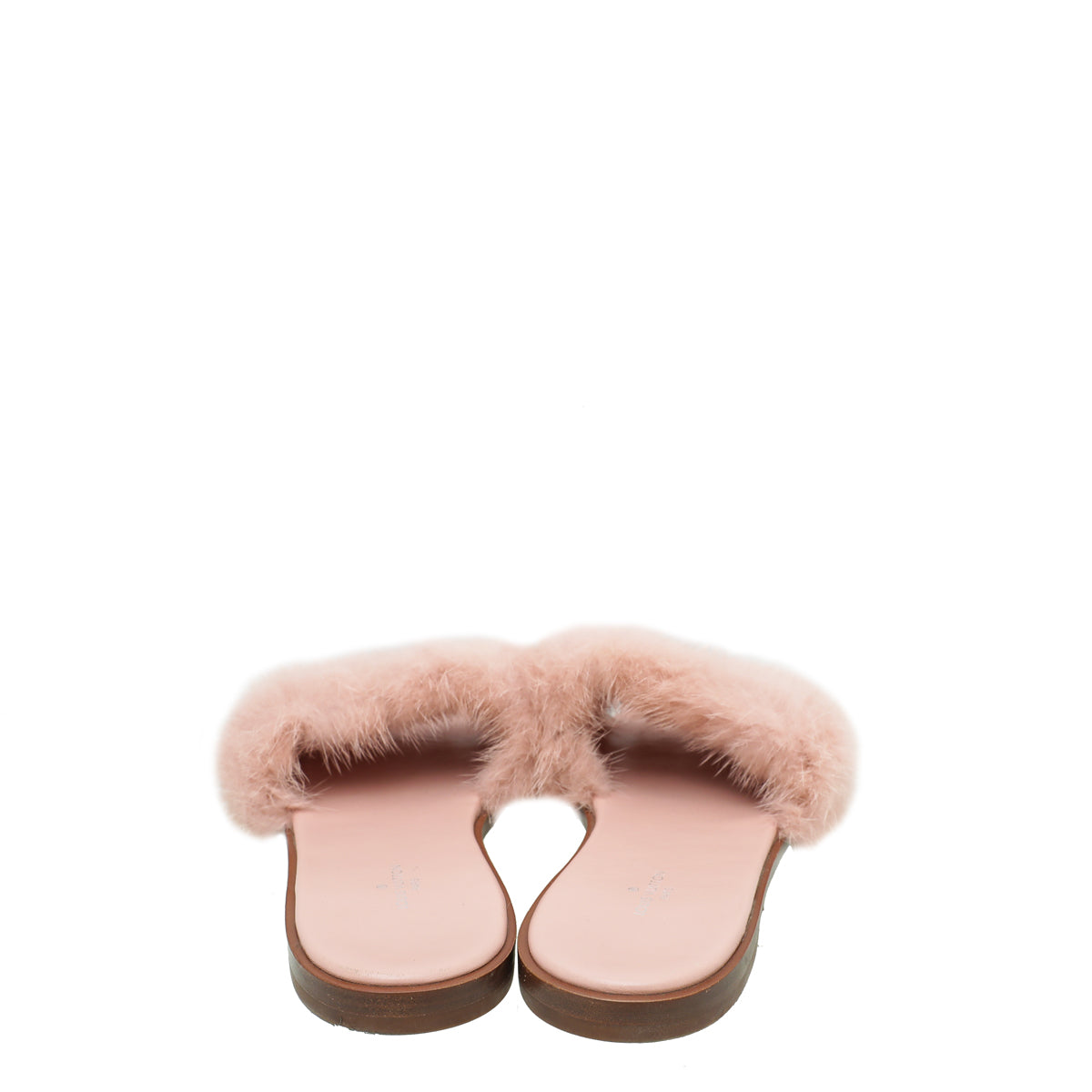 Louis Vuitton Pink Mink Fur Lock It Flat Mules 37.5