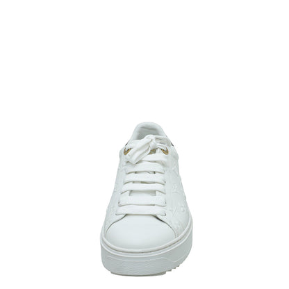 Louis Vuitton White Monogram Embossed Sneaker 38