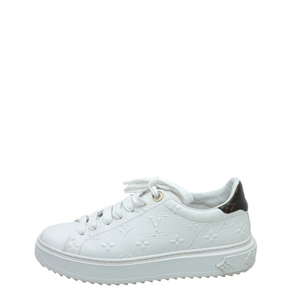 Louis Vuitton White Monogram Embossed Sneaker 38