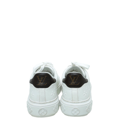 Louis Vuitton White Monogram Embossed Sneaker 38