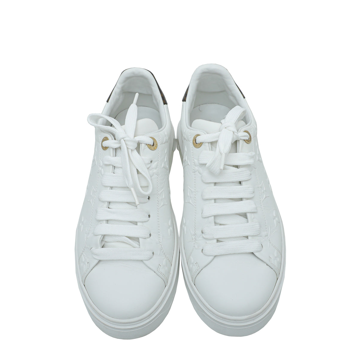 Louis Vuitton White Monogram Embossed Sneaker 38