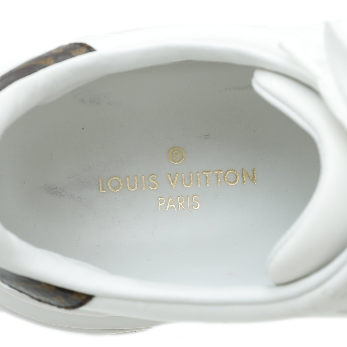 Louis Vuitton White Monogram Embossed Sneaker 38