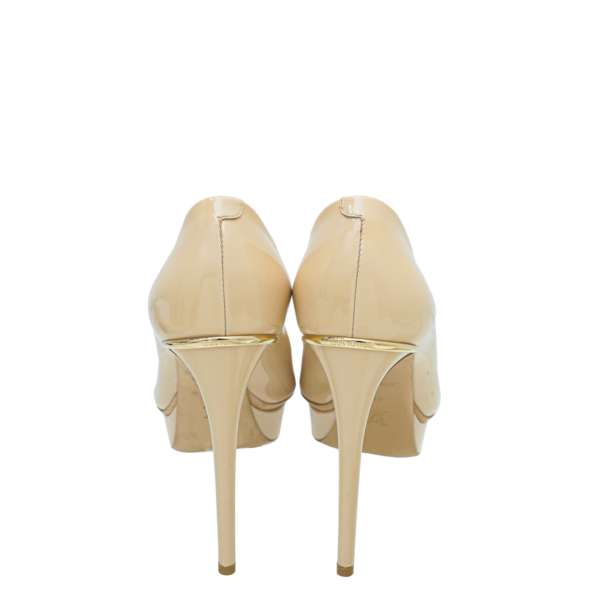 Louis Vuitton Nude Peep Toe Eyeline Platform Pumps 41