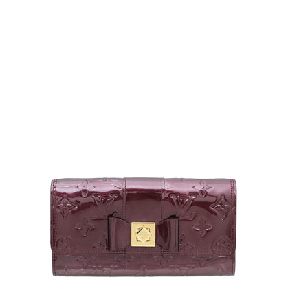 Louis Vuitton Rouge Fauvista Monogram Vernis Sarah Noeud Wallet