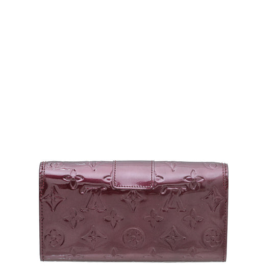 Louis Vuitton Rouge Fauvista Monogram Vernis Sarah Noeud Wallet