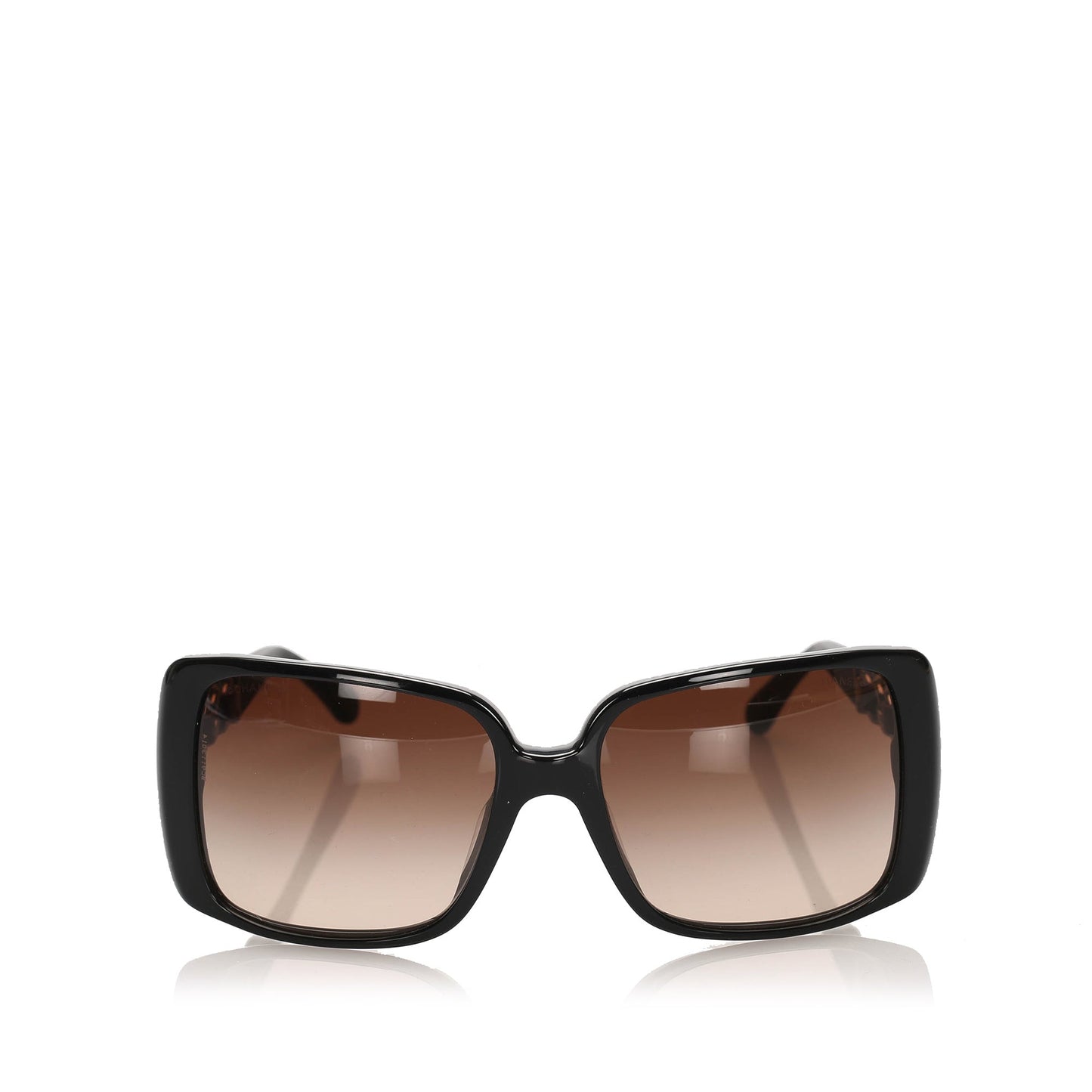 Square Tinted Sunglasses Black and Brown SHW