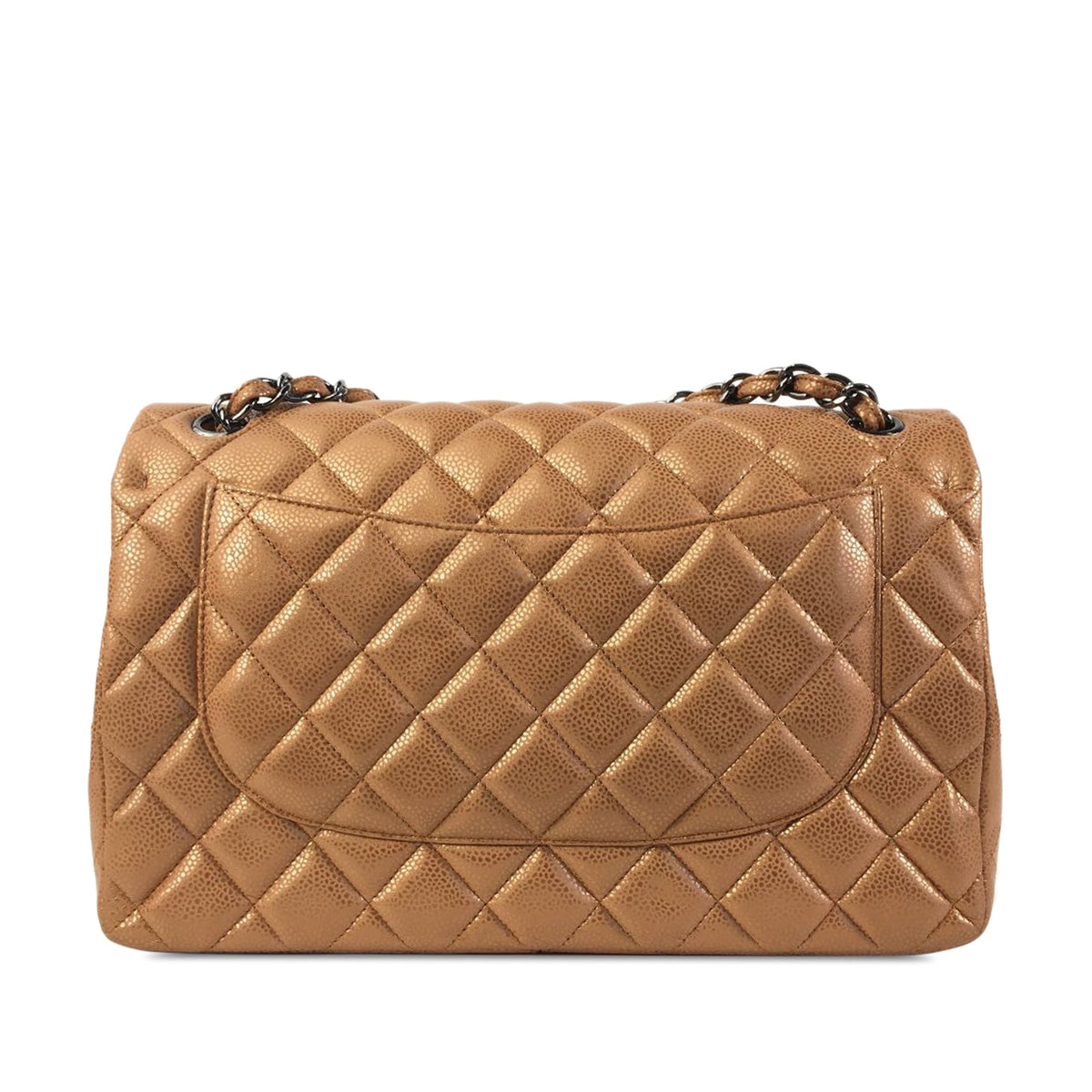 CHANEL Jumbo Classic Iridescent Caviar Double Flap Shoulder Bag