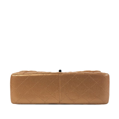 CHANEL Jumbo Classic Iridescent Caviar Double Flap Shoulder Bag