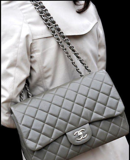 Chanel Classic Medium HandBag Grey