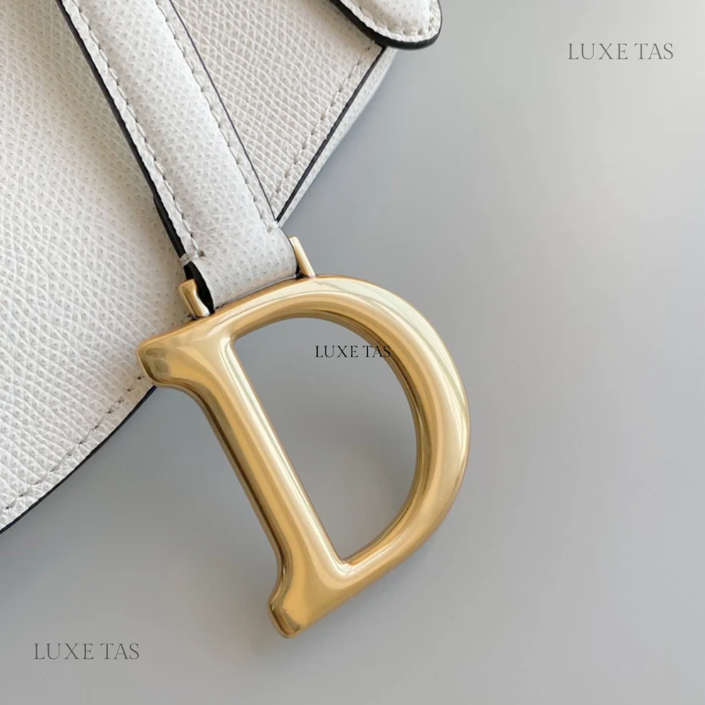 Latte Grained Calfskin Saddle Bag With Strap Leather Crossbody Bag for Women
