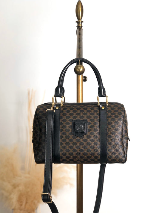 CELINE  Two-way Small  Boston bag Shoulder bag Black Vintage k7b5zs