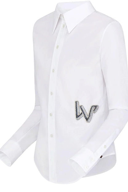 LOUIS VUITTON EMBROIDERED LV LOGO FITTED SHIRT