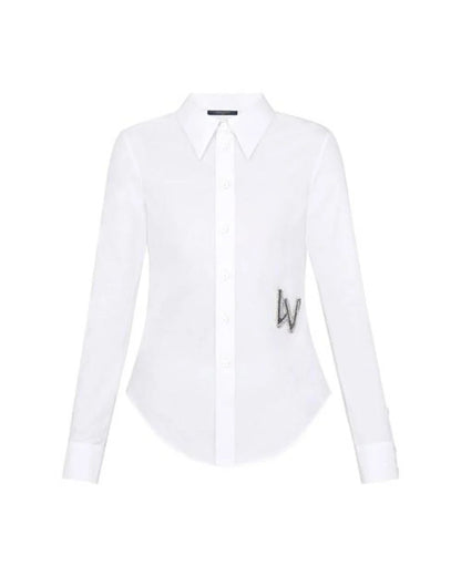 LOUIS VUITTON EMBROIDERED LV LOGO FITTED SHIRT