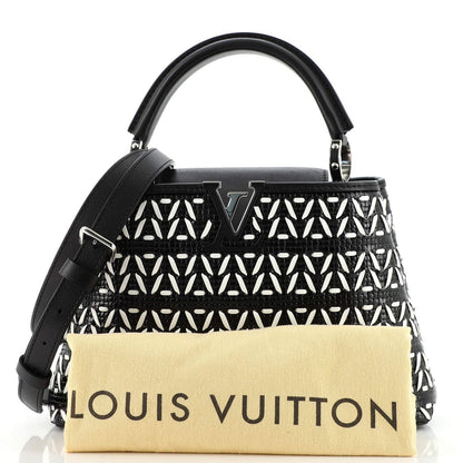 LOUIS VUITTON PLAITED LEATHER CAPUCINES BB BAG