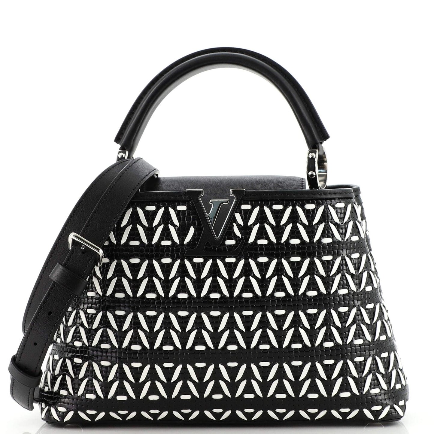 LOUIS VUITTON PLAITED LEATHER CAPUCINES BB BAG