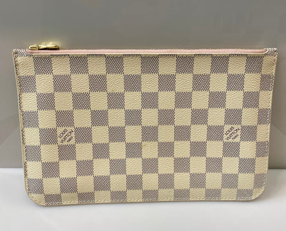 LOUIS VUITTON DAMIER AZUR NEVERFULL POCHETTE ROSE BALLERINE