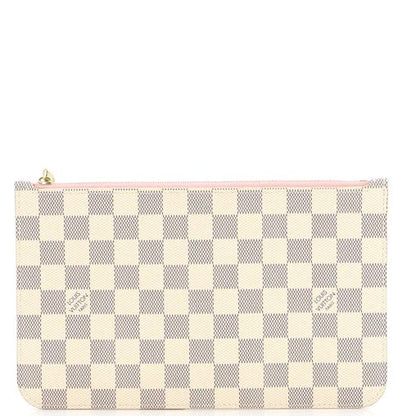 LOUIS VUITTON DAMIER AZUR NEVERFULL POCHETTE ROSE BALLERINE