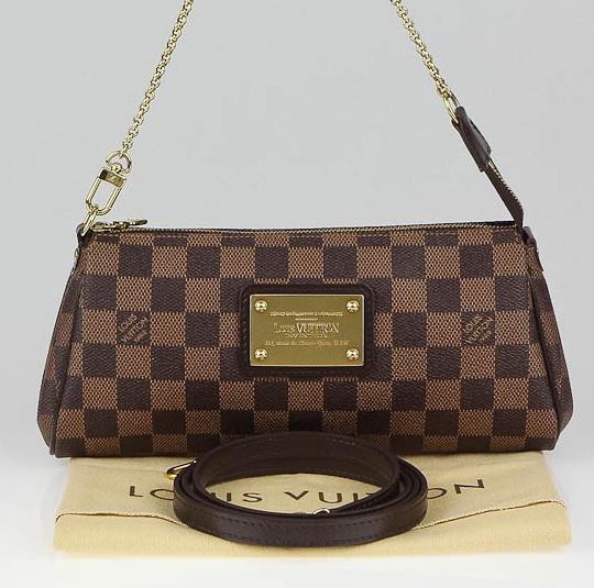 LV Eva Clutch Damier Ebene Canvas
