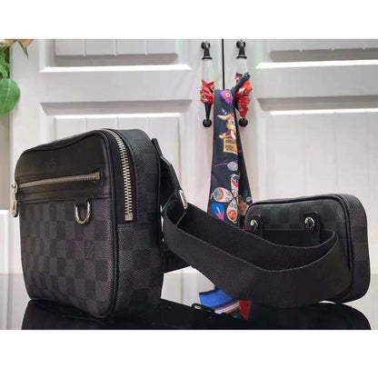 Louis Vuitton LV Men Scott Messenger Damier Graphite N50018 Shoulder Bag