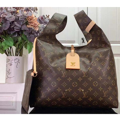 Louis Vuitton LV Unisex Atlantis GM Monogram Reverse Coated Canvas Cowhide Leather