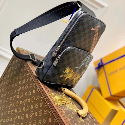 Louis Vuitton LV Unisex Avenue Sling Bag Damier Graphite Coated Canvas