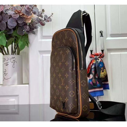 Louis Vuitton LV Unisex Avenue Slingbag NM Brown Monogram Macassar Coated Canvas