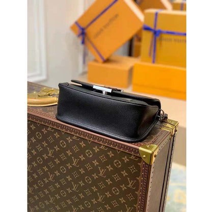 Louis Vuitton LV Women Buci Crossbody Black Epi Grained Smooth Cowhide Leather