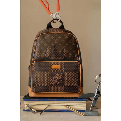 Louis Vuitton LV Unisex Campus Backpack Giant Damier Ebene Coated Canvas