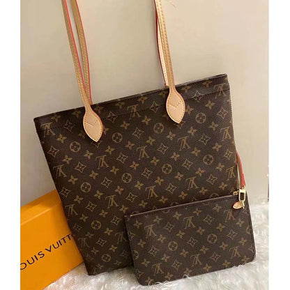 Louis Vuitton LV Unisex Carry It Brown Monogram Coated Canvas Cowhide Leather