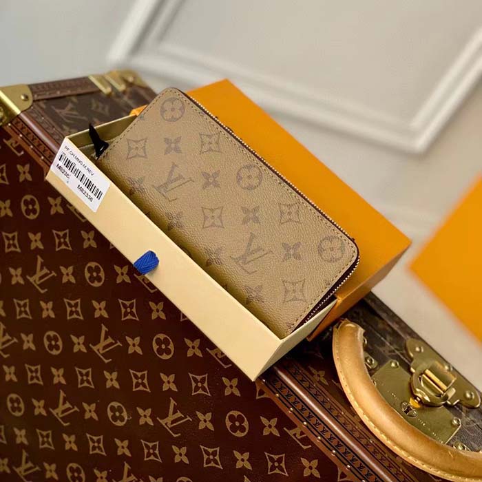 Louis Vuitton LV Unisex Clémence Wallet Brown Monogram Reverse Coated Canvas