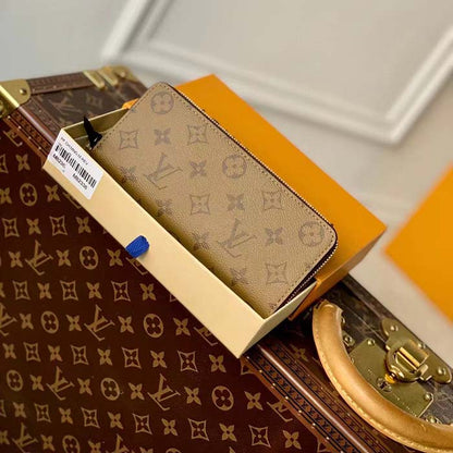 Louis Vuitton LV Unisex Clémence Wallet Brown Monogram Reverse Coated Canvas