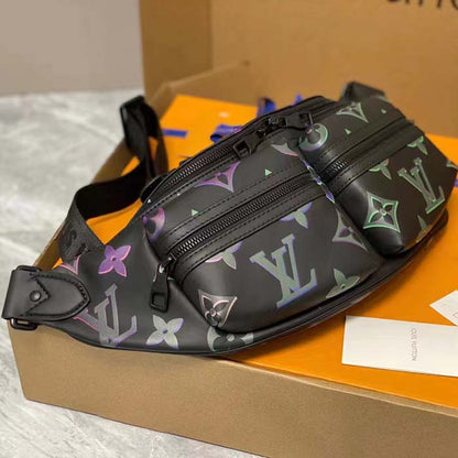 Louis Vuitton LV Unisex Comet Bumbag Black Borealis Calf Leather Cowhide Double Zip