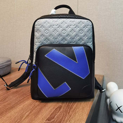Louis Vuitton LV Unisex Dean Backpack Gray Taurillon Cowhide Leather