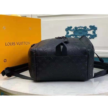 Louis Vuitton LV Unisex Discovery Backpack Black Monogram Shadow Calf Cowhide Leather