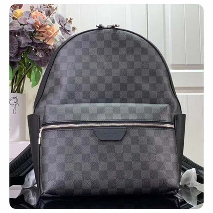 Louis Vuitton LV Unisex Discovery Backpack PM Damier Graphite Coated Canvas Cowhide Leather