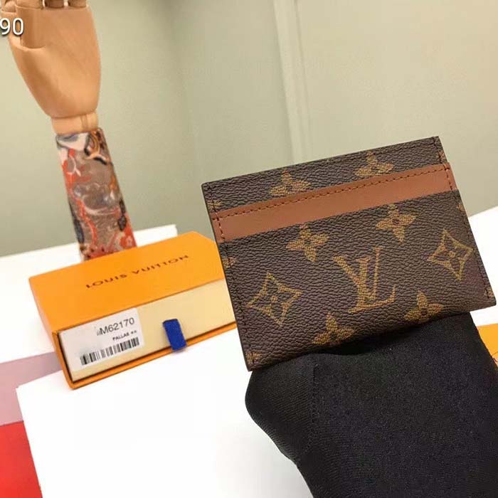 Louis Vuitton LV Unisex Double Card Holder Radiant Sun Monogram Macassar Coated Canvas
