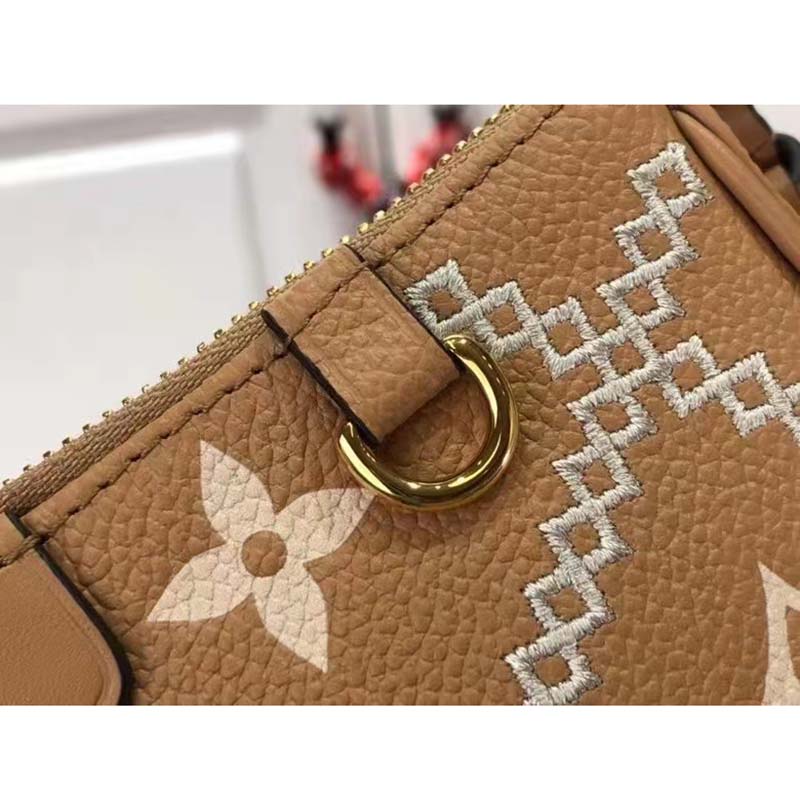 Louis Vuitton LV Women Easy Pouch On Strap Beige Monogram Supple Grained Cowhide