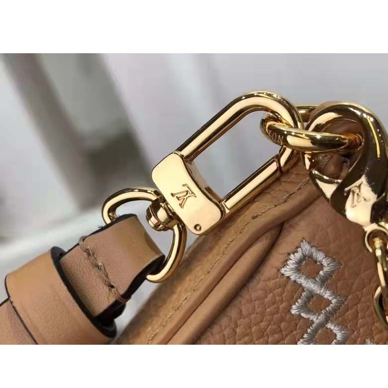 Louis Vuitton LV Women Easy Pouch On Strap Beige Monogram Supple Grained Cowhide