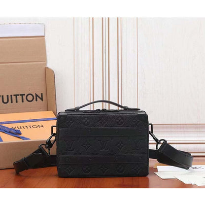 Louis Vuitton LV Unisex Handle Soft Trunk Black Taurillon Monogram Calf Leather