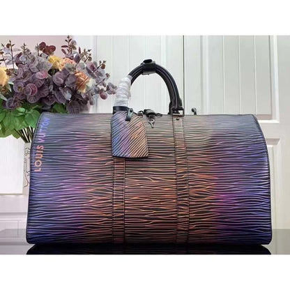 Louis Vuitton LV Unisex Keepall Bandoulière 50 Gradient Electric Sun Epi XL Calfskin Leather
