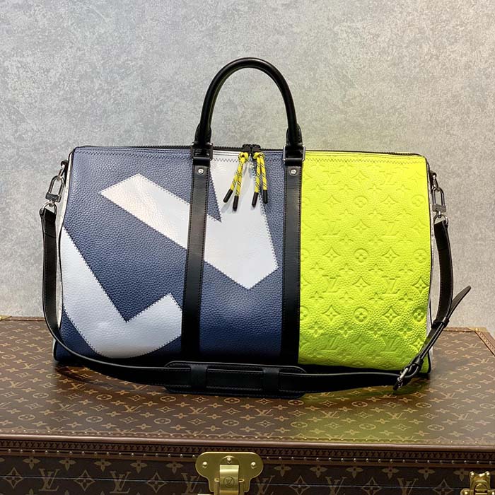 Louis Vuitton LV Unisex Keepall Bandoulière 50B Yellow Taurillon Cowhide Leather