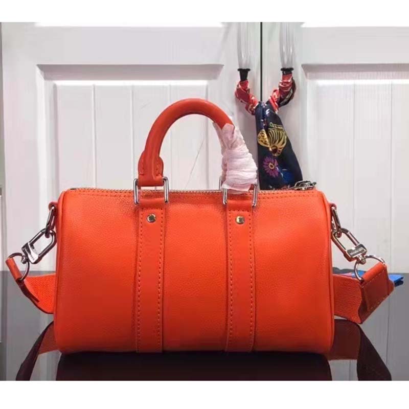 Louis Vuitton LV Unisex Keepall XS Orange Aerogram Cowhide Leather Textile Lining