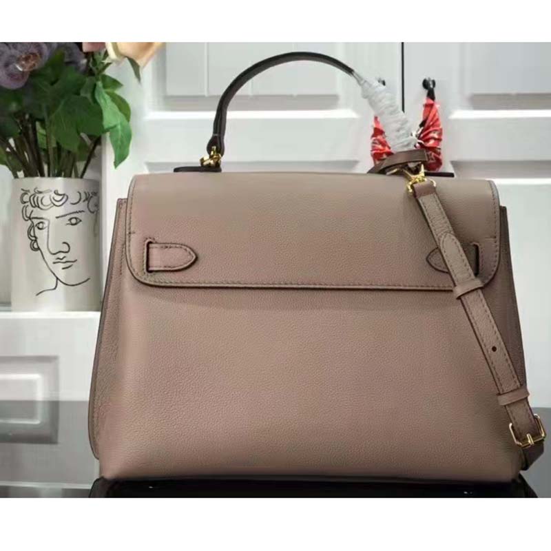 Louis Vuitton LV Women Lockme Ever MM Handbag Beige Soft Grained Calfskin