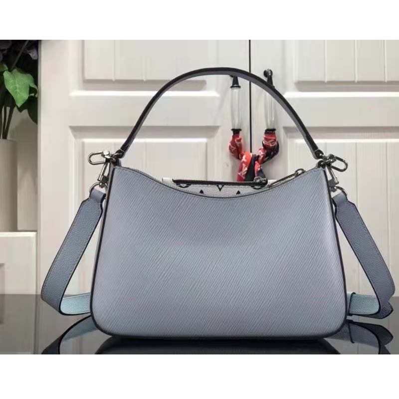 Louis Vuitton LV Women Marelle Handbag Blue Epi Grained Cowhide Leather Canvas