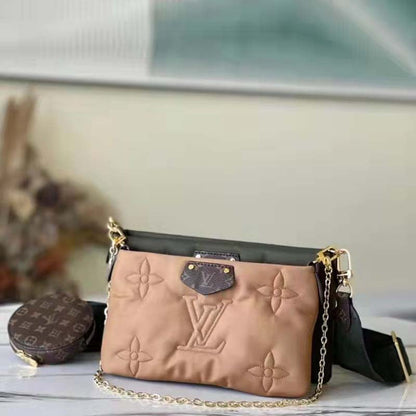 Louis Vuitton LV Unisex Maxi Multi Pochette Accessoires Handbag Green Beige