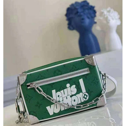 Louis Vuitton LV Unisex Mini Soft Trunk Bag Green Vintage Monogram Canvas