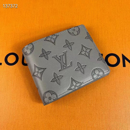 Louis Vuitton LV Unisex Multiple Wallet Anthracite Gray Monogram Shadow Calf Leather