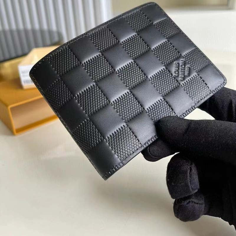 Louis Vuitton LV Unisex Multiple Wallet Black Damier Infini Leather