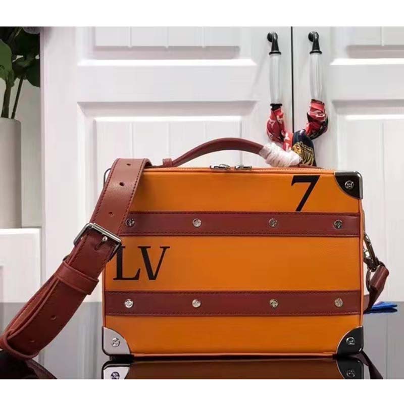 Louis Vuitton LV Unisex NBA Handle Soft Trunk No. 7 Saffron Cowhide Calf