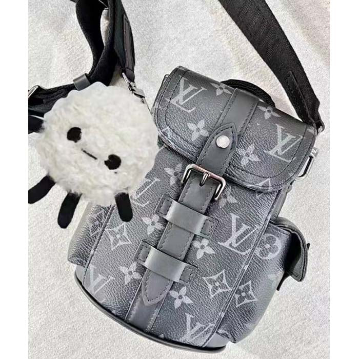 Louis Vuitton LV Unisex Nano Christopher Monogram Eclipse Coated Canvas Cowhide Leather